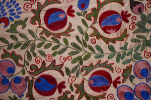 Hand-Embroidered Suzani Table Runner 1'8'' x 6'3''
