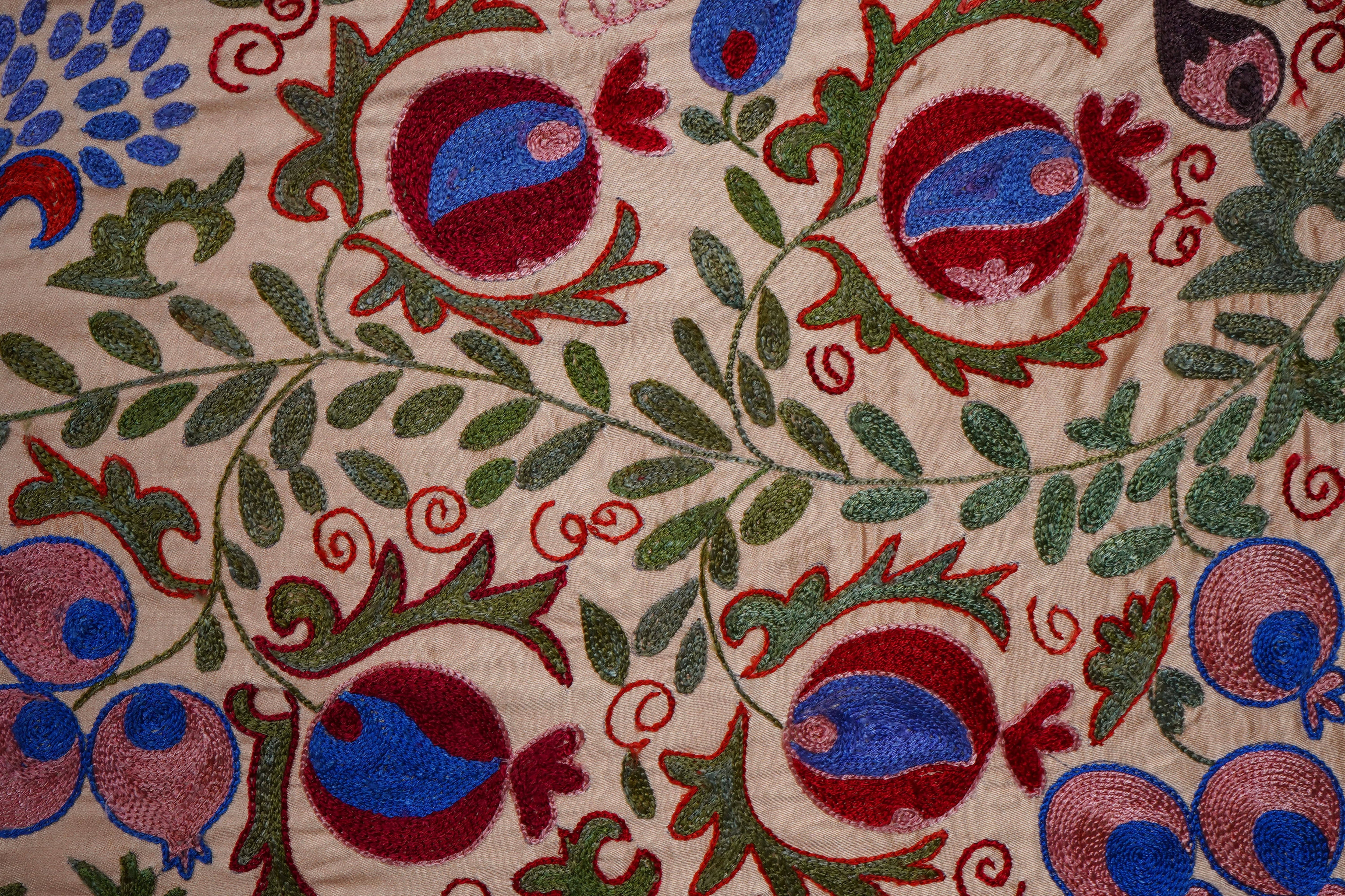 Hand-Embroidered Suzani Table Runner 1'8'' x 6'3''