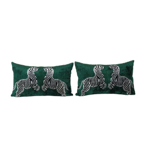 Silk Ikat Velvet Pillow Cover Set of 2 | 16'' x 24''