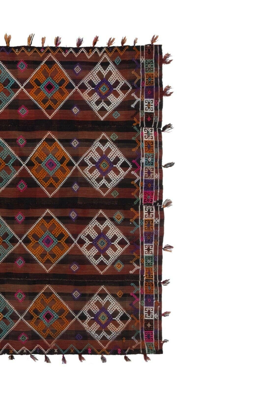 Vintage Turkish Kilim Rug 5'4'' x 10'7''