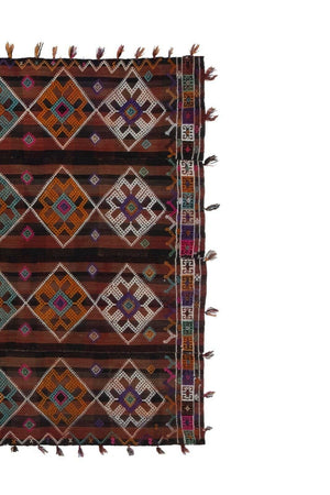 Vintage Turkish Kilim Rug 5'4'' x 10'7''