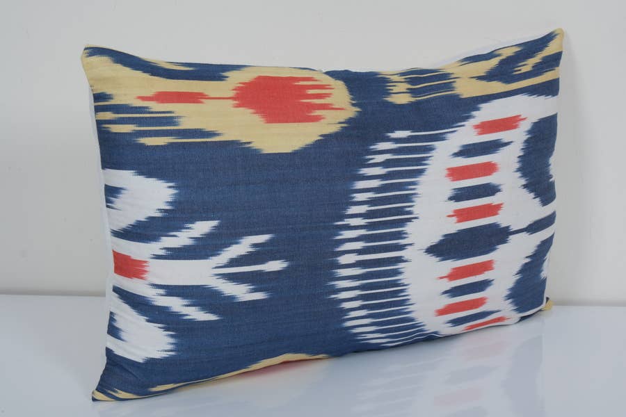 Silk Ikat Velvet Pillow Cover | 12'' x 20''