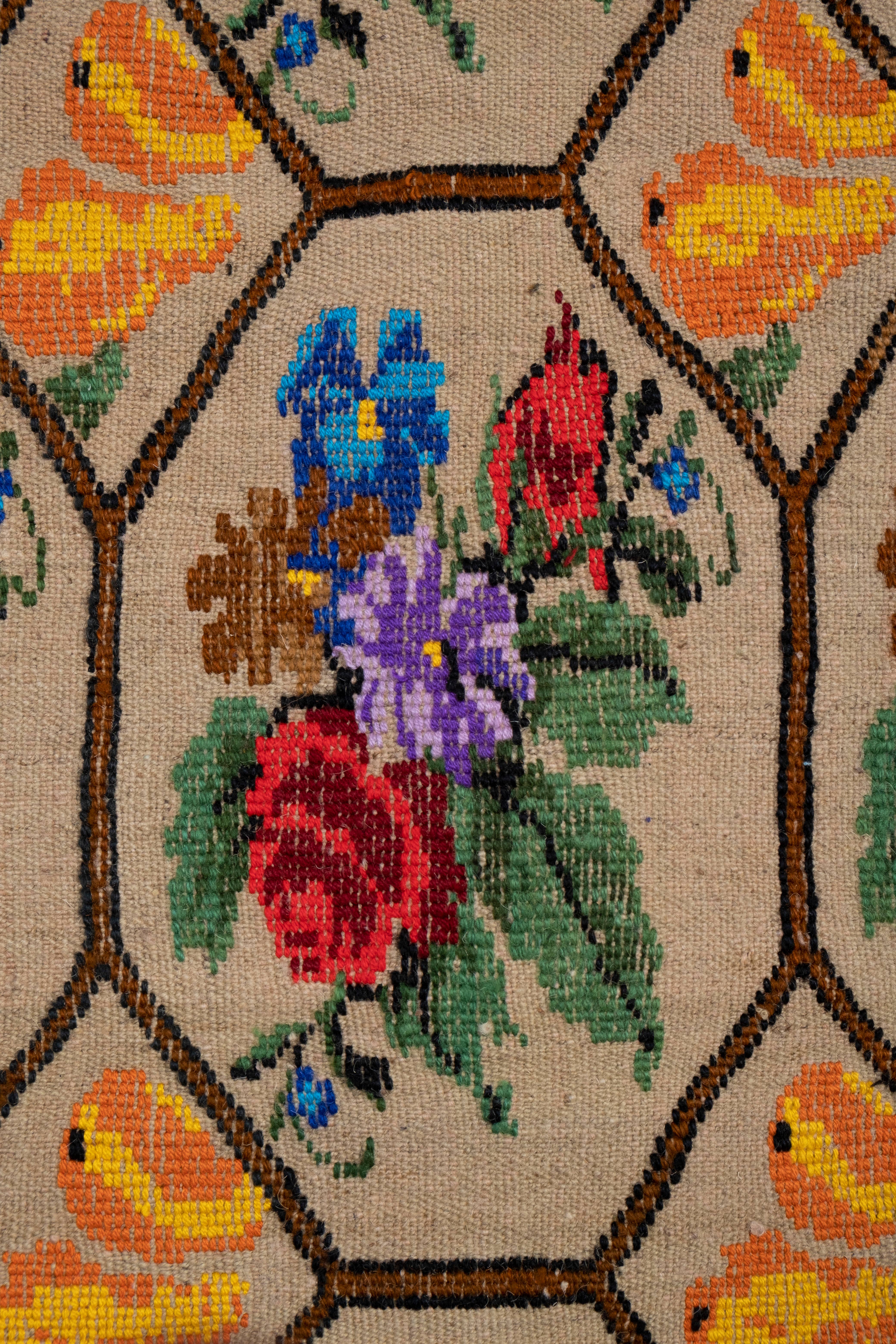Vintage Turkish Kilim Rug 4'11'' x 6'