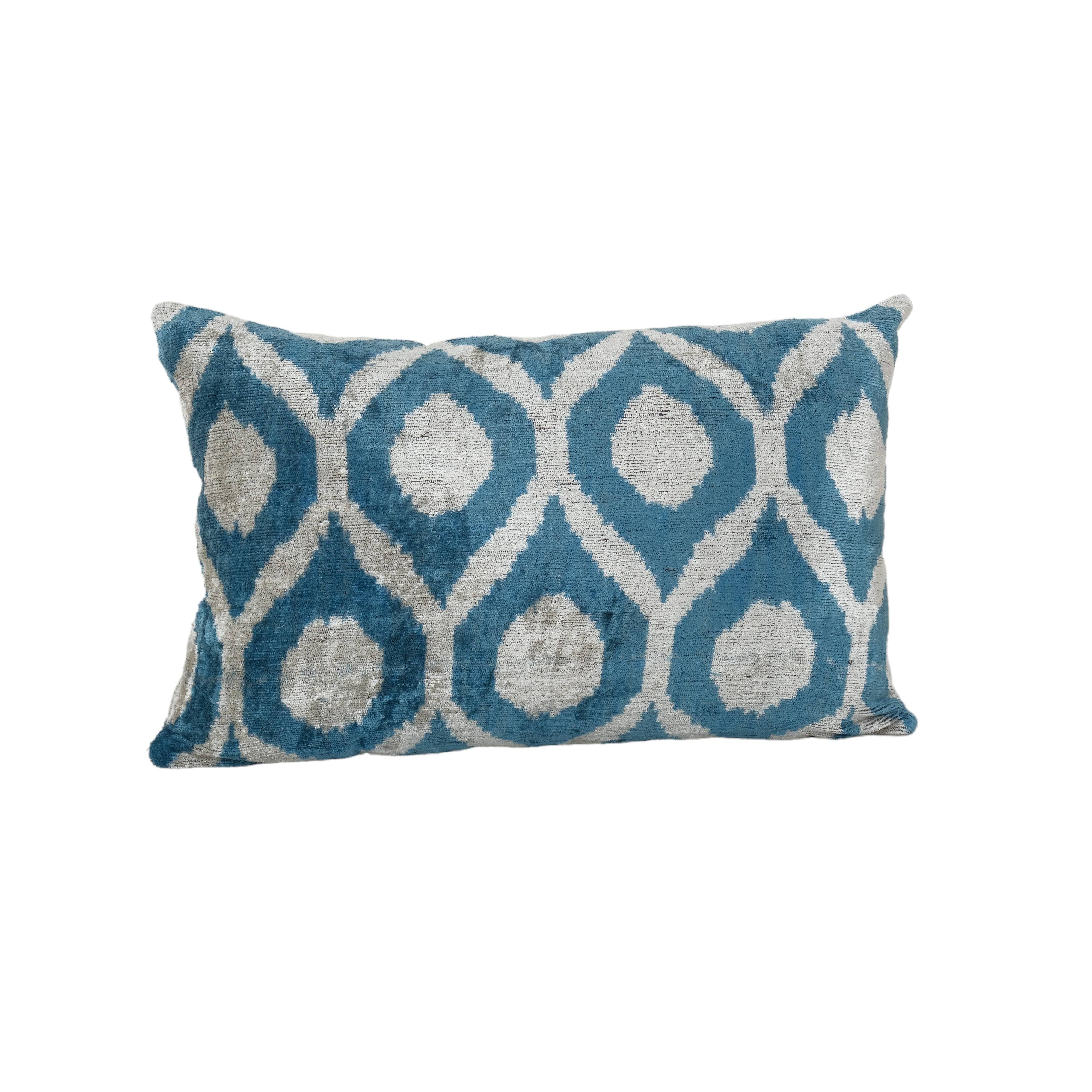 Silk Ikat Velvet Pillow Cover | 16'' x 24''