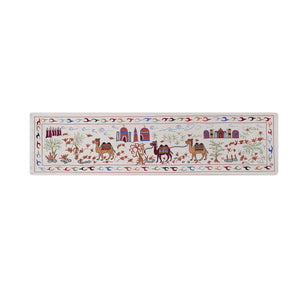 Hand-Embroidered Vintage Textile | 3'5'' x 6'4'' Camel