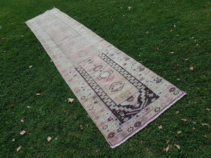 Vintage Kurdish Runner Rug 2'9'' x 13'