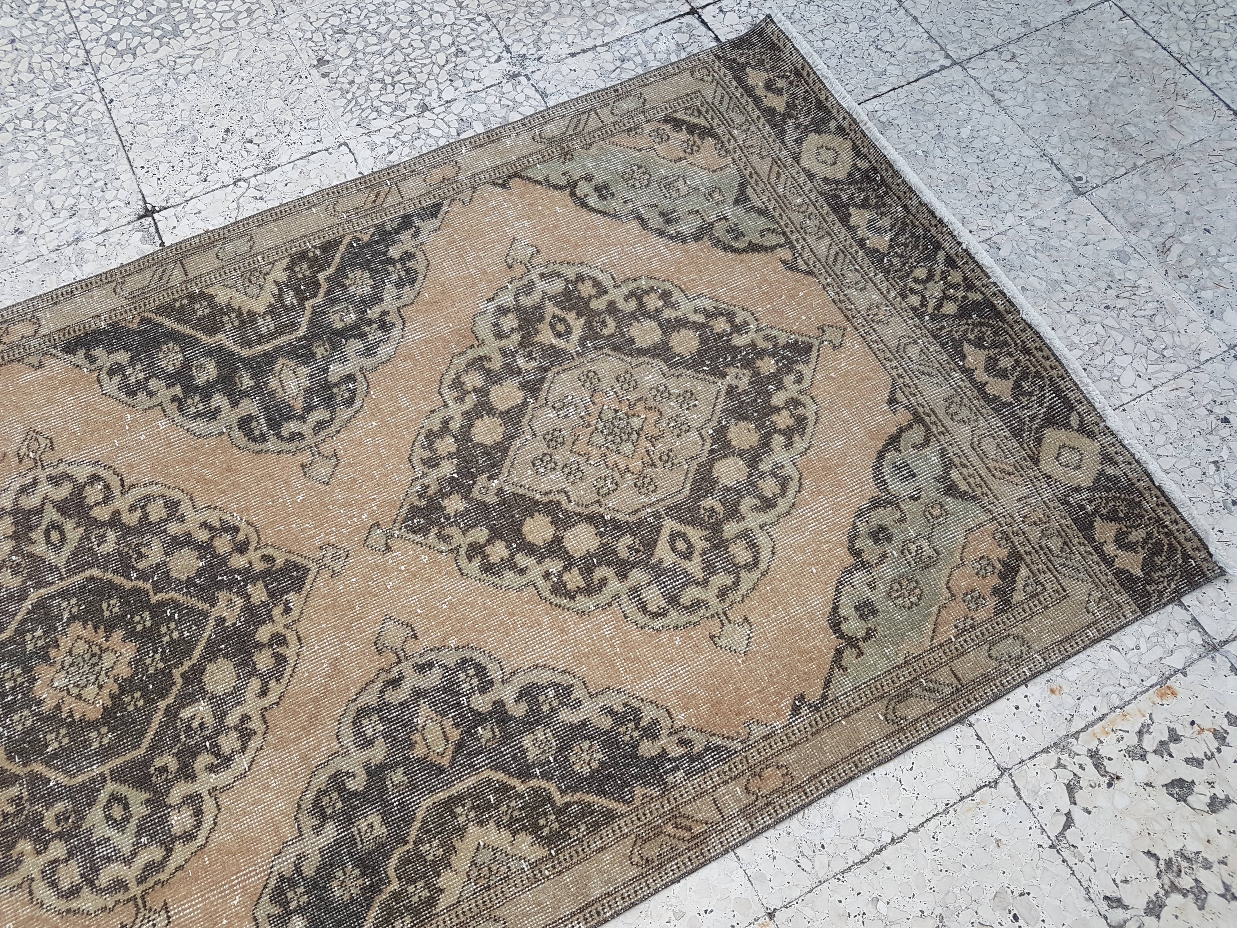Vintage Turkish Anatolian Oushak Runner 3'6'' x 12'5''
