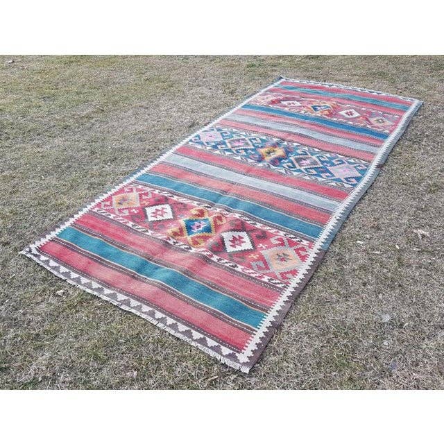 Vintage Caucasian Kilim Runner 5'1'' x 11'5''