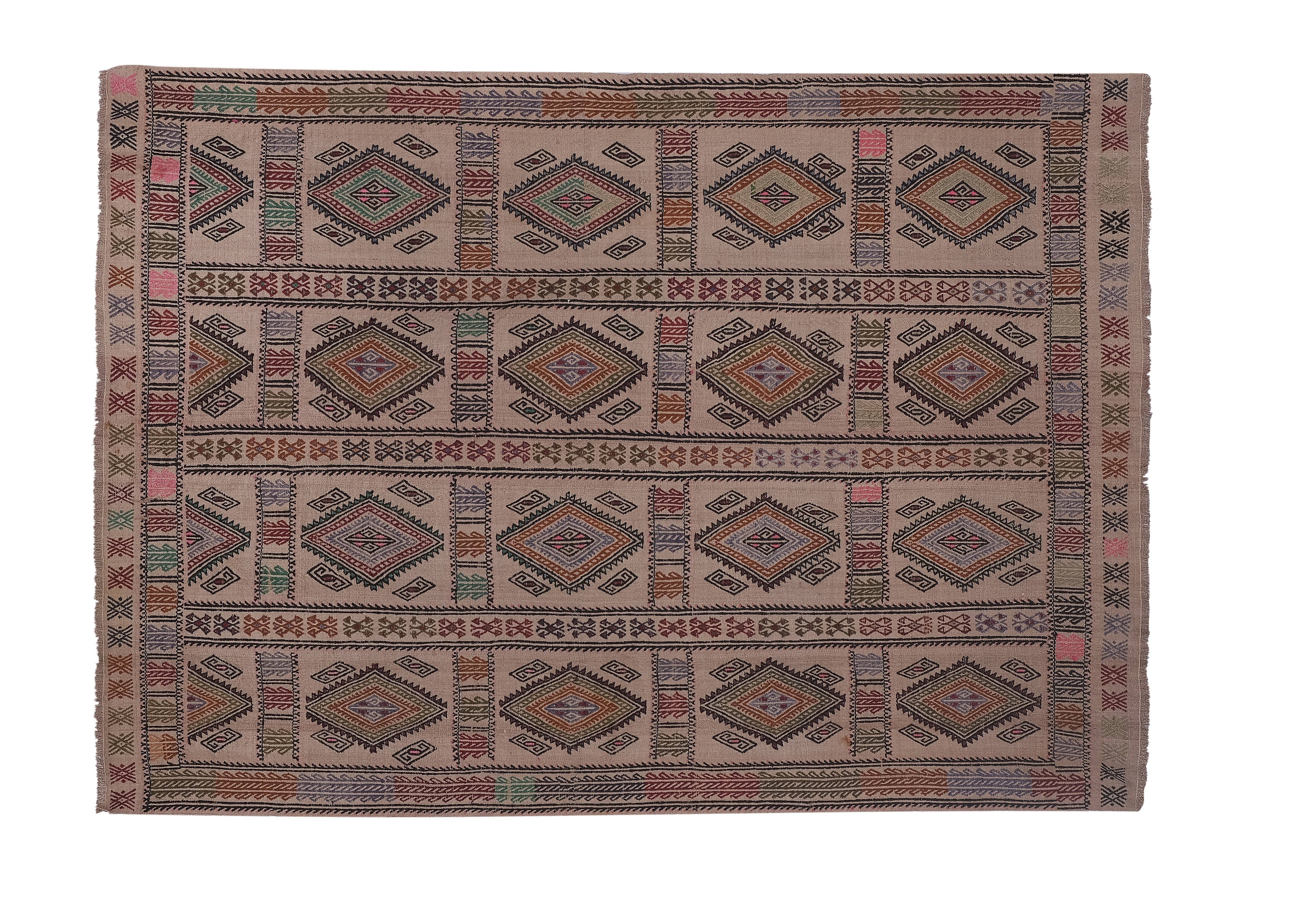 Vintage Turkish Anatolian Kilim Rug 5'3'' x 7'5''