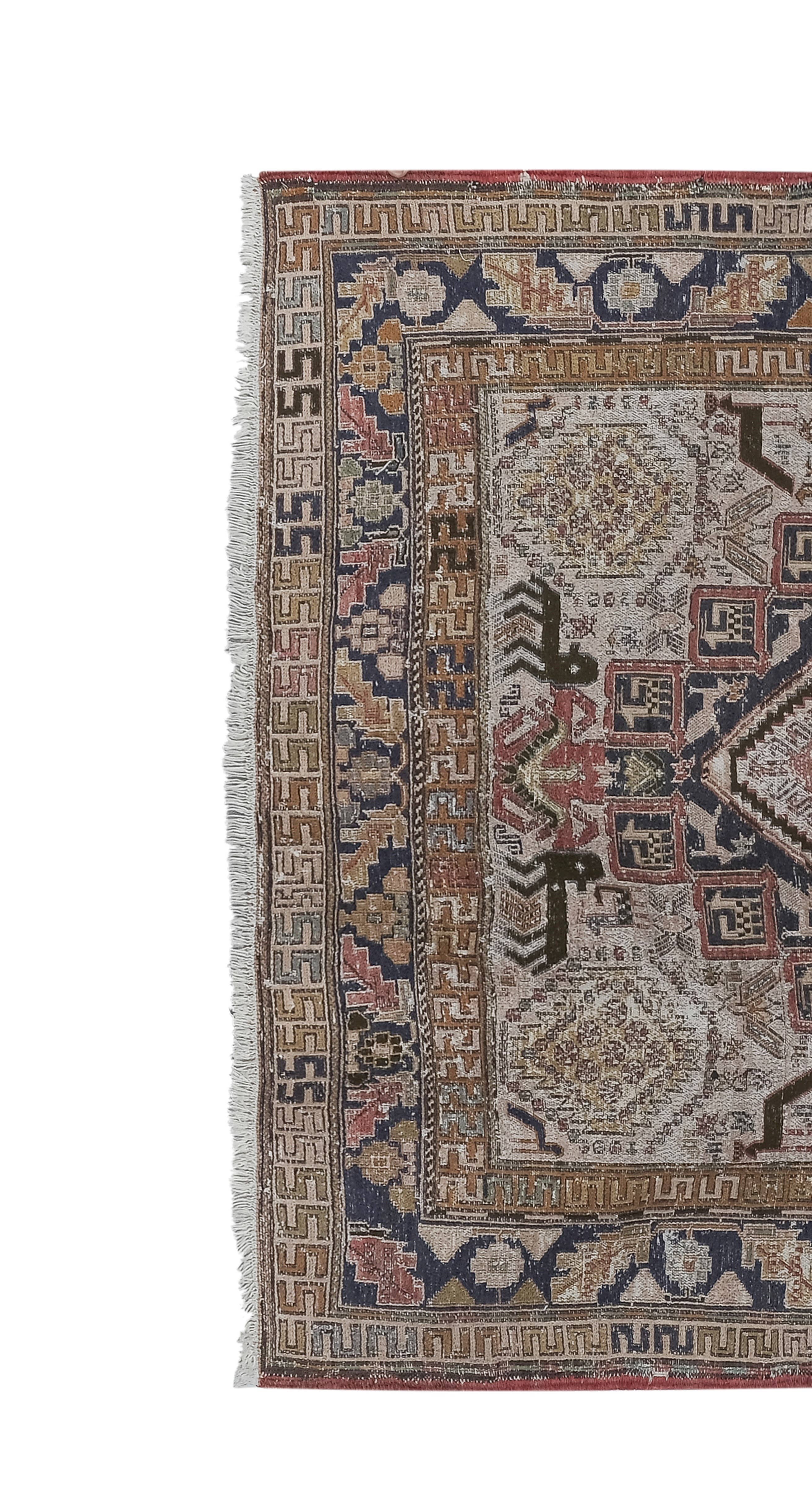 Vintage Turkish Soumac Kilim Rug 3'8'' x 6'8''