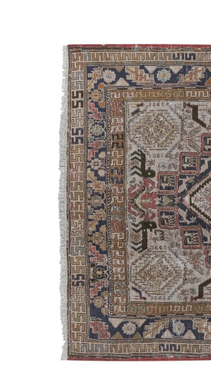 Vintage Turkish Soumac Kilim Rug 3'8'' x 6'8''