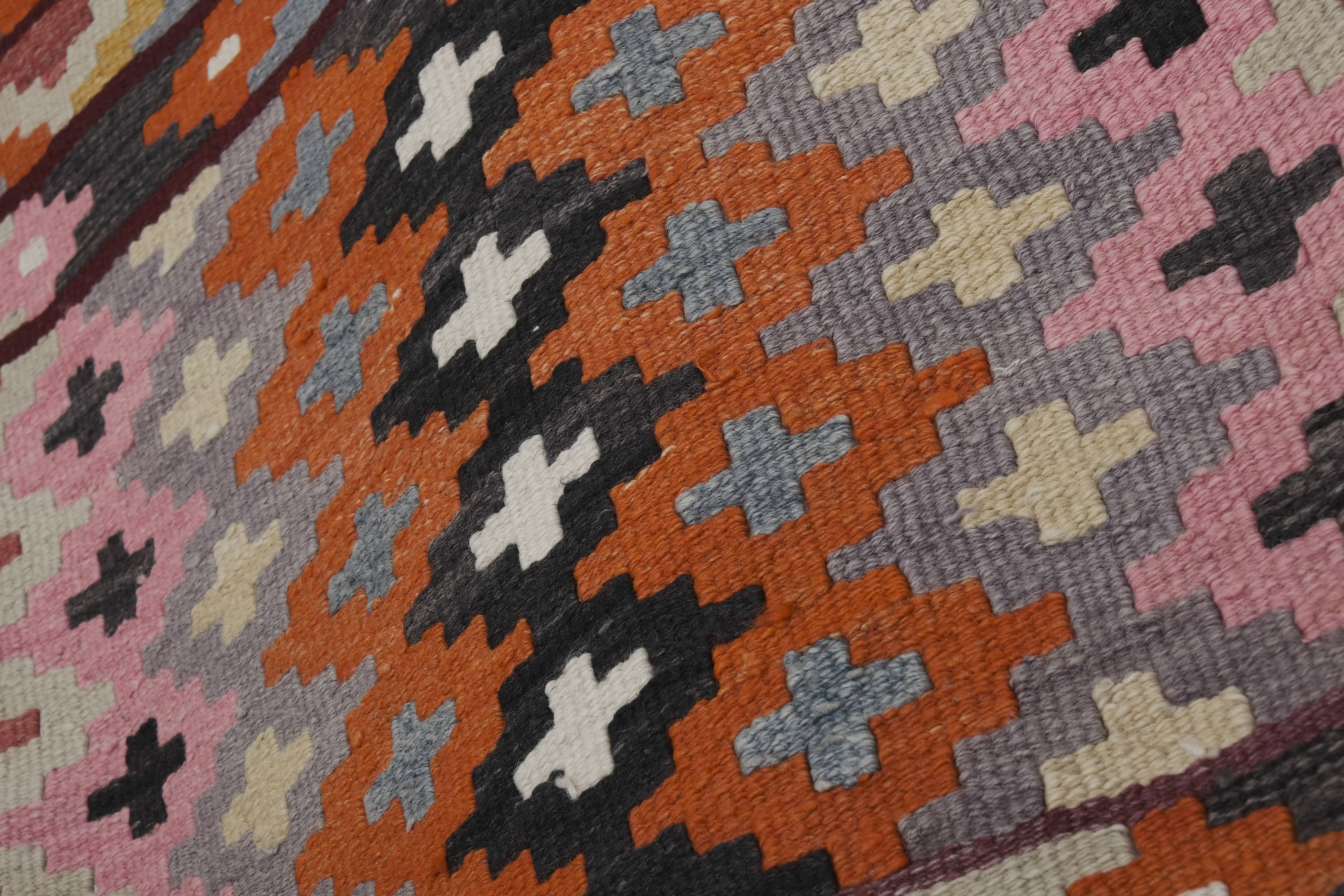 Vintage Turkish Kilim Runner 2'7'' x 13'11''