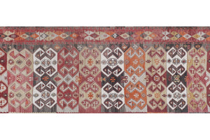 Vintage Turkish Kilim Rug 4'11'' x 14'5''