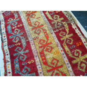 Vintage Oushak Yastik Rug 22'' x 39''