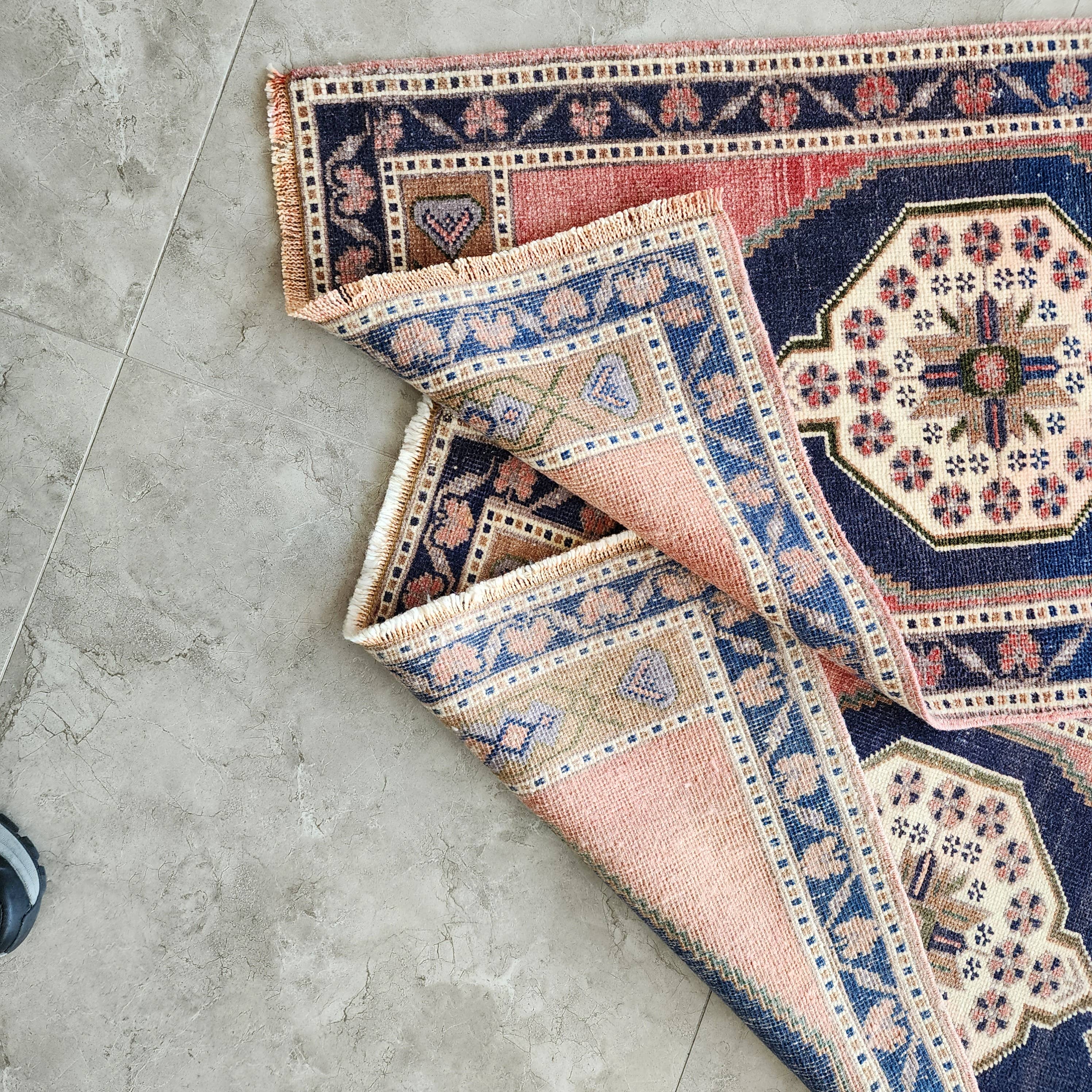 Vintage Oushak Yastik Rugs Set of 2 | 22'' x 41''