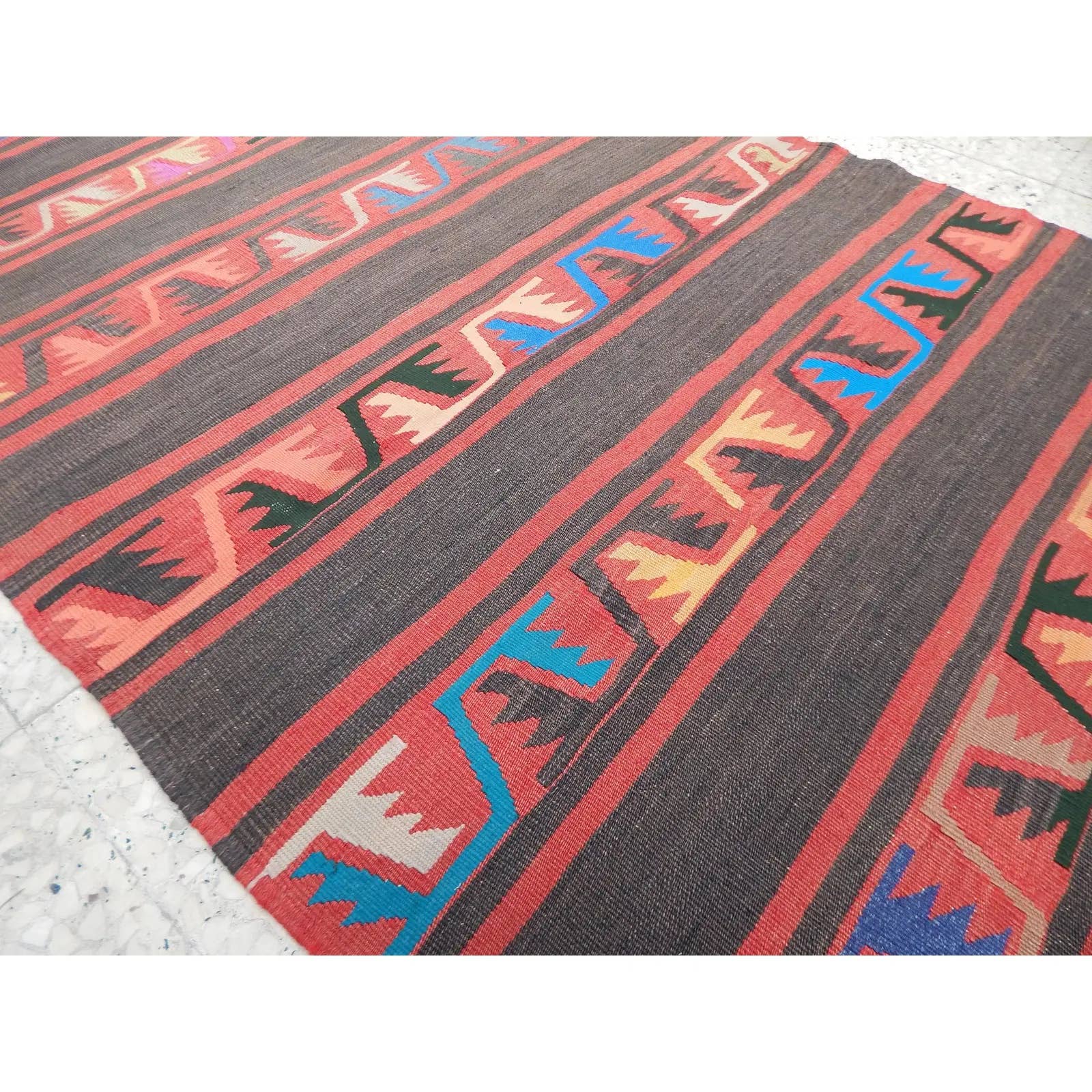 Vintage Turkish Kilim Runner 3'6'' x 9'6''