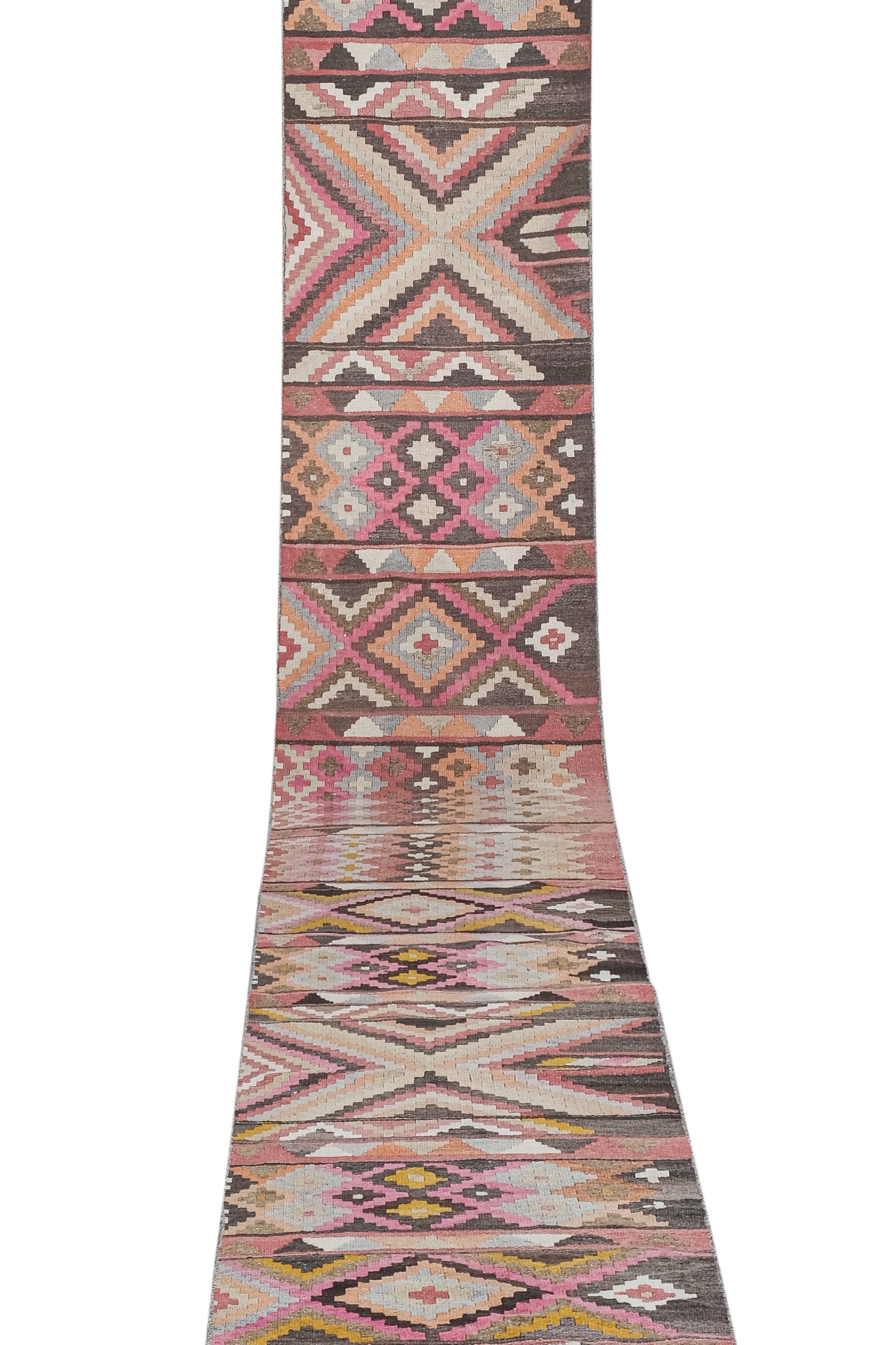 Vintage Turkish Kilim Runner 2'5'' x 20'4''