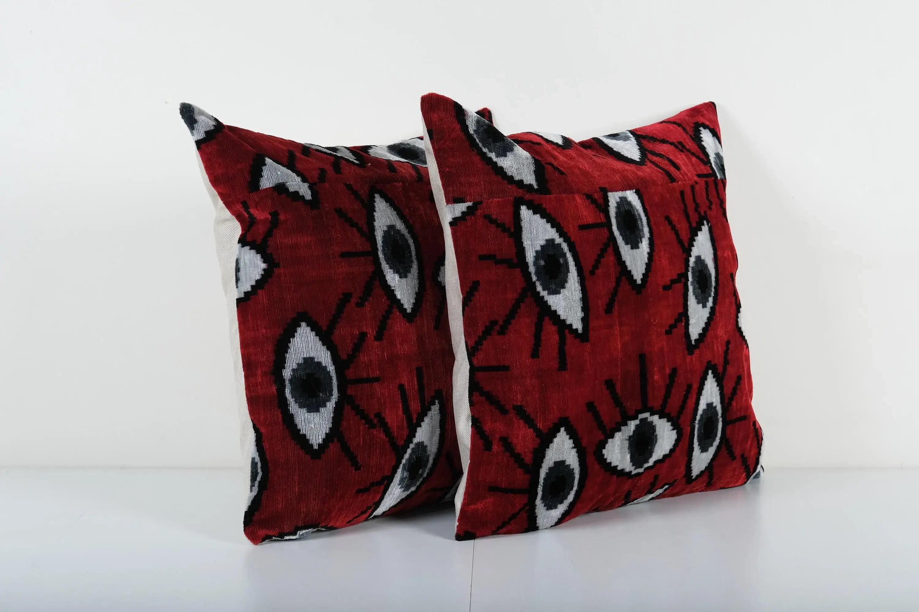 Silk Ikat Velvet Pillow Cover Set of 2 | 20'' x 20''