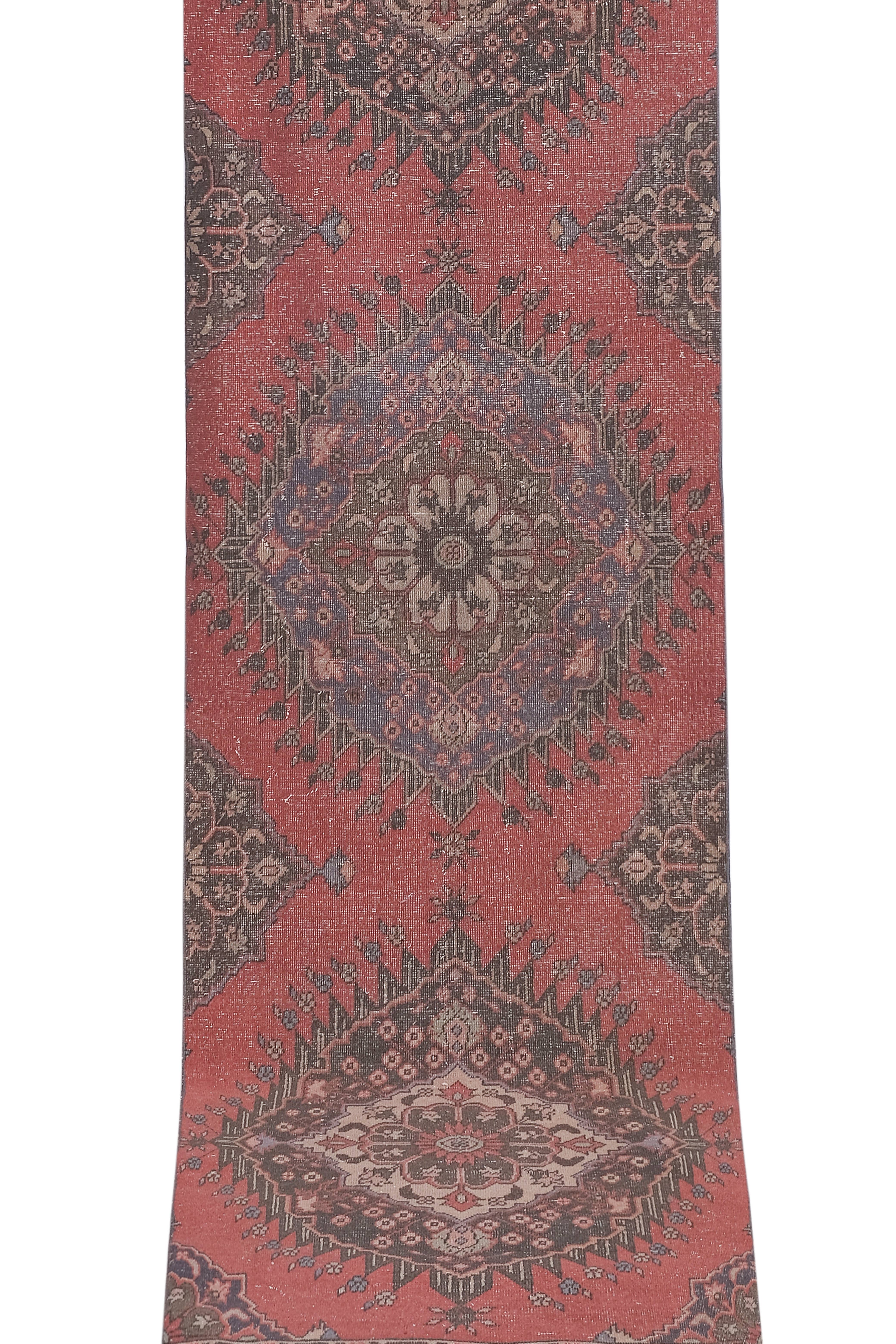 Vintage Turkish Runner Rug 3'4'' x 13'3''