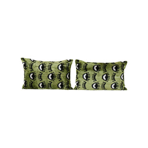 Silk Ikat Velvet Pillow Cover Set of 2 | 16'' x 24''