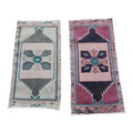 Vintage Oushak Yastik Rugs Set of 2 | 19'' x 35''