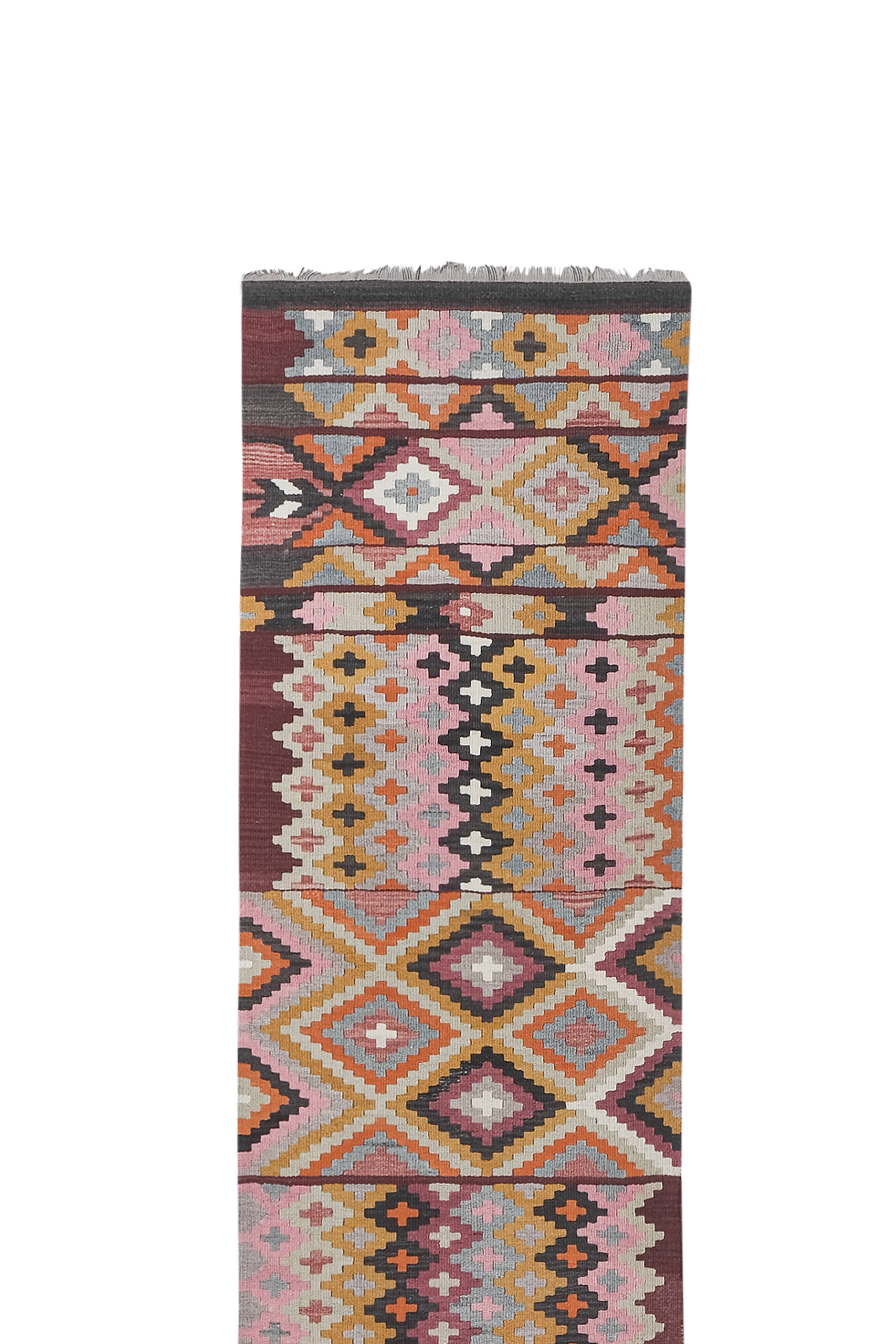 Vintage Turkish Kilim Runner 2'5'' x 15'1''