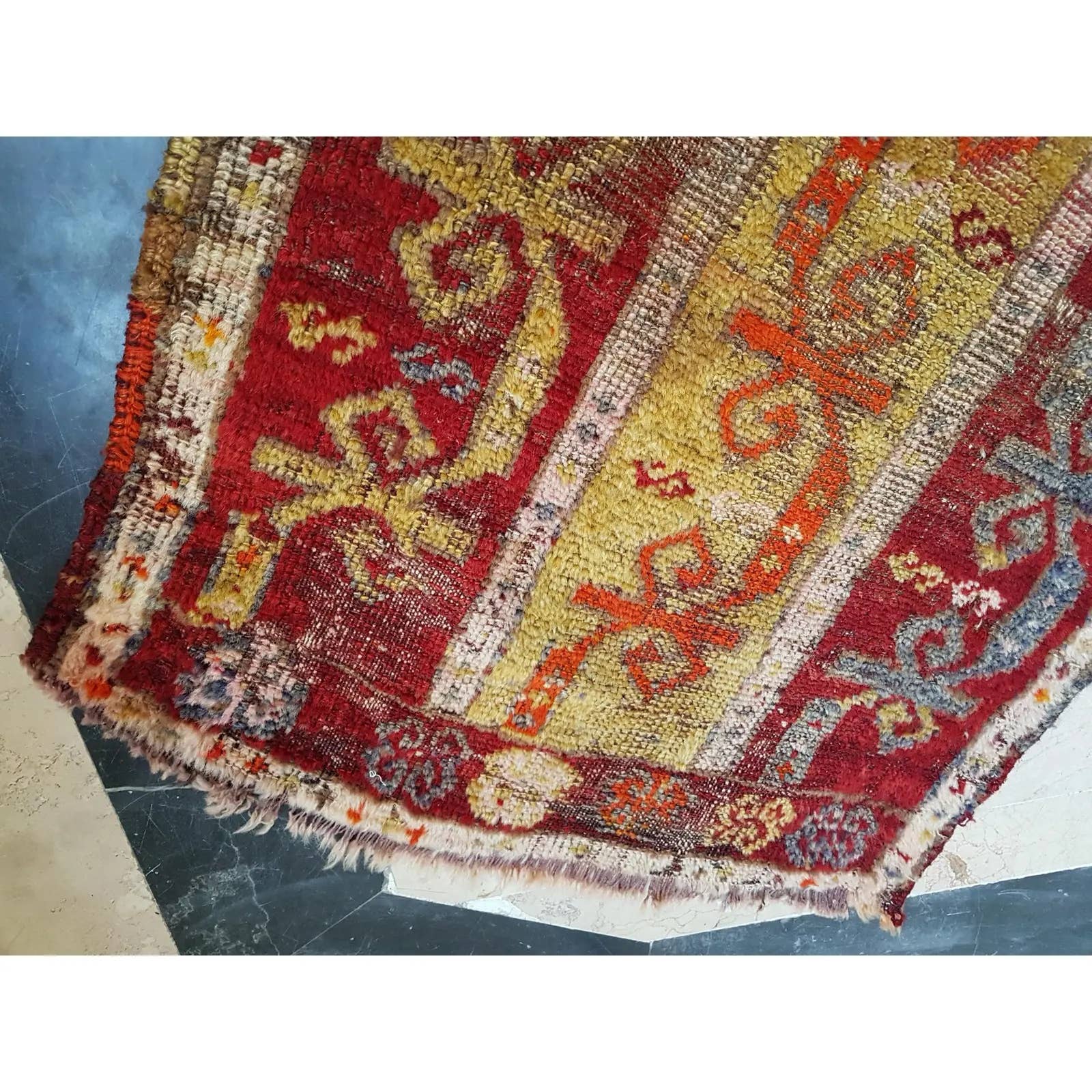 Vintage Oushak Yastik Rug 22'' x 39''