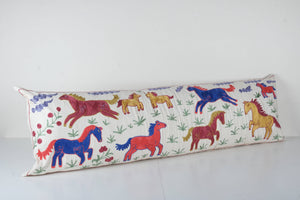 Horse Suzani Bedding Pillow Cover | 18'' x 57''
