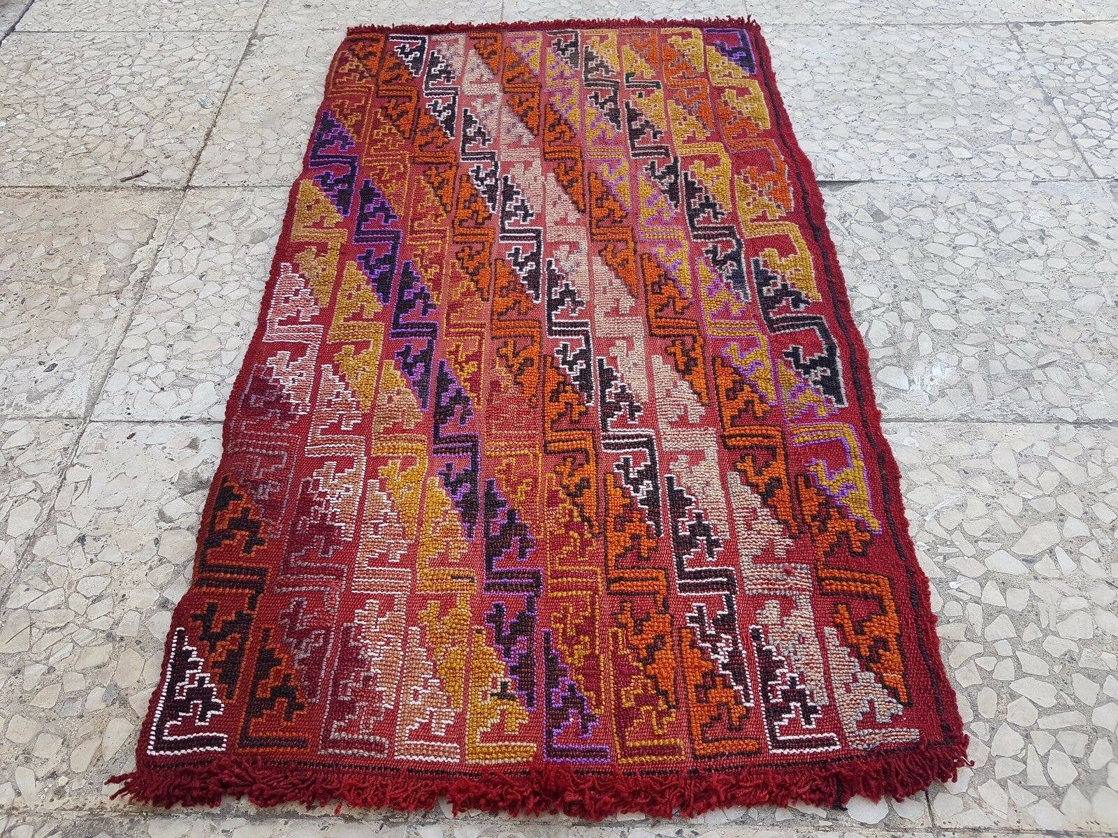 Vintage Kilim Yastik Rug 20'' x 34''