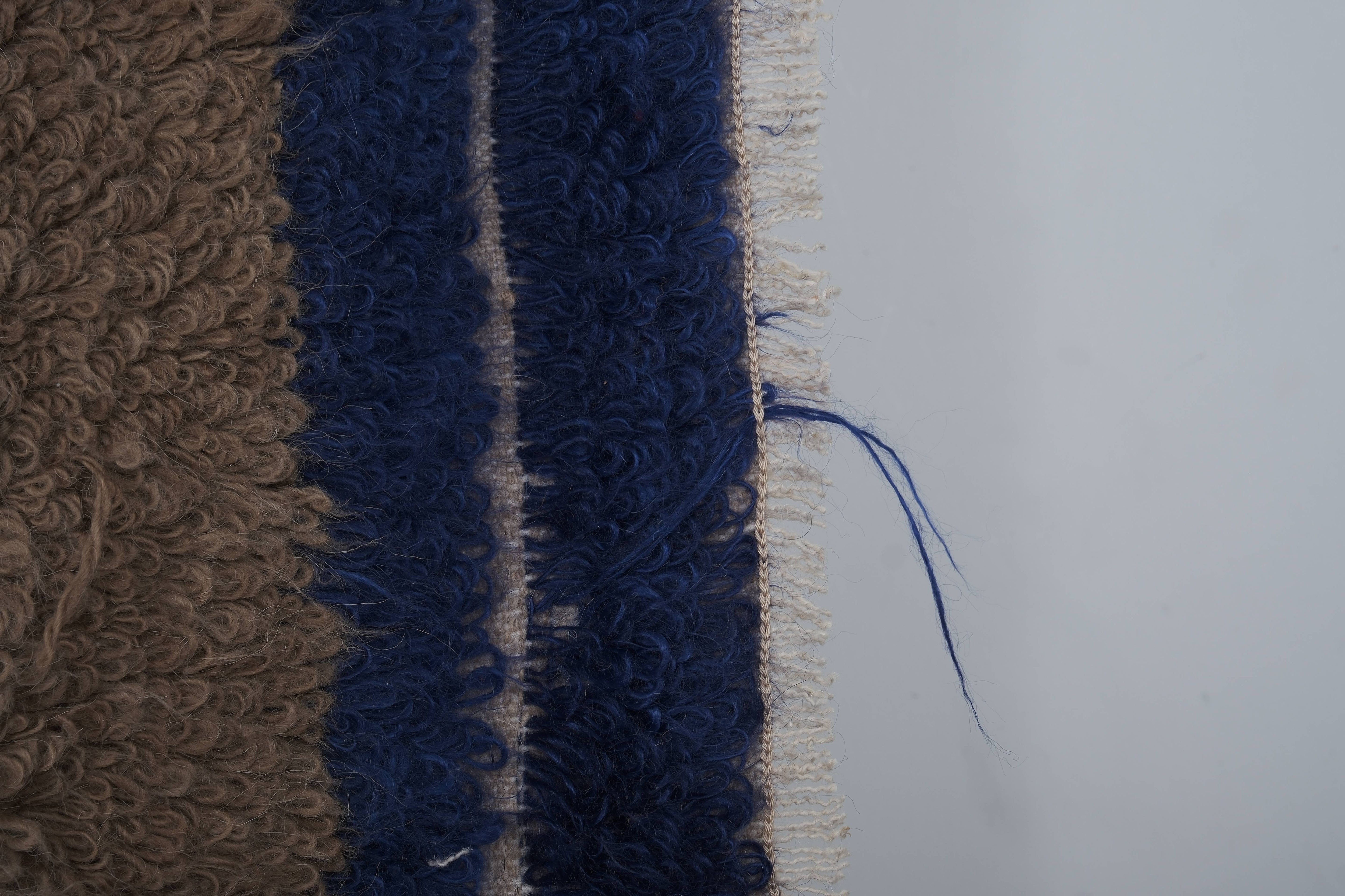 Vintage Turkish Shaggy Rug 4'2'' x 5'2''