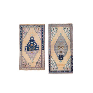 Vintage Turkish Yastik Rugs Set of 2 | 20'' x 39''