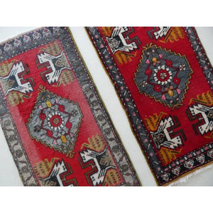 Vintage Turkish Yastik Rugs Set of 2 | 21'' x 41''