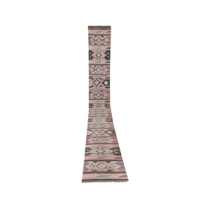 Vintage Turkish Kilim Runner 2'8'' x 24'8''