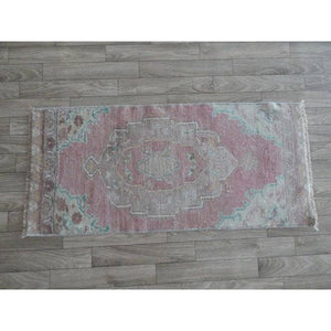 Vintage Oushak Rug 17'' x 37''
