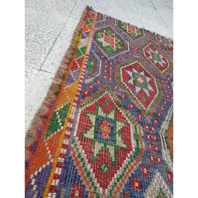 Vintage Turkish Kilim Rug 6'1'' x 7'5''