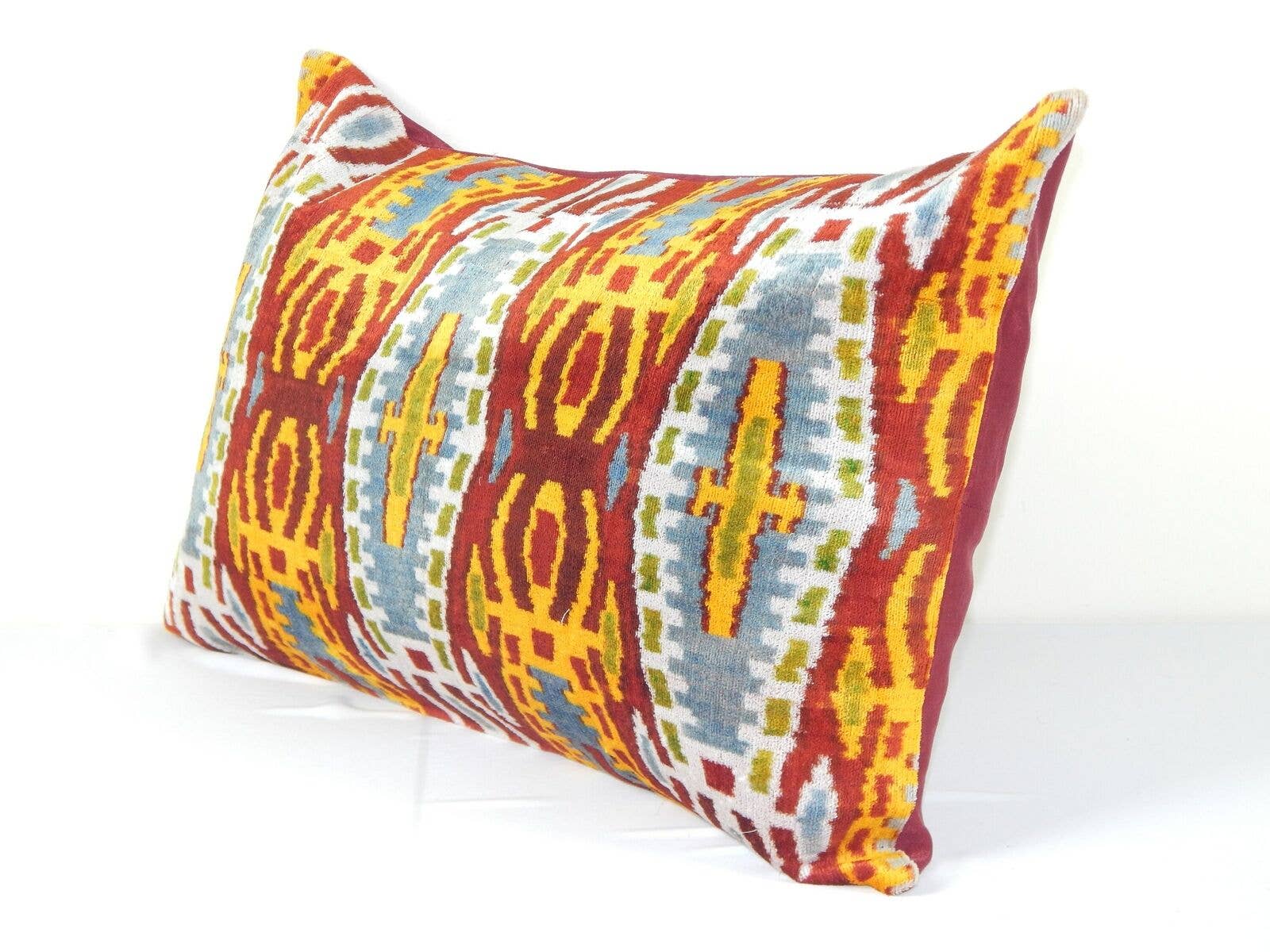 Silk Ikat Velvet Pillow Cover | 16'' x 24''