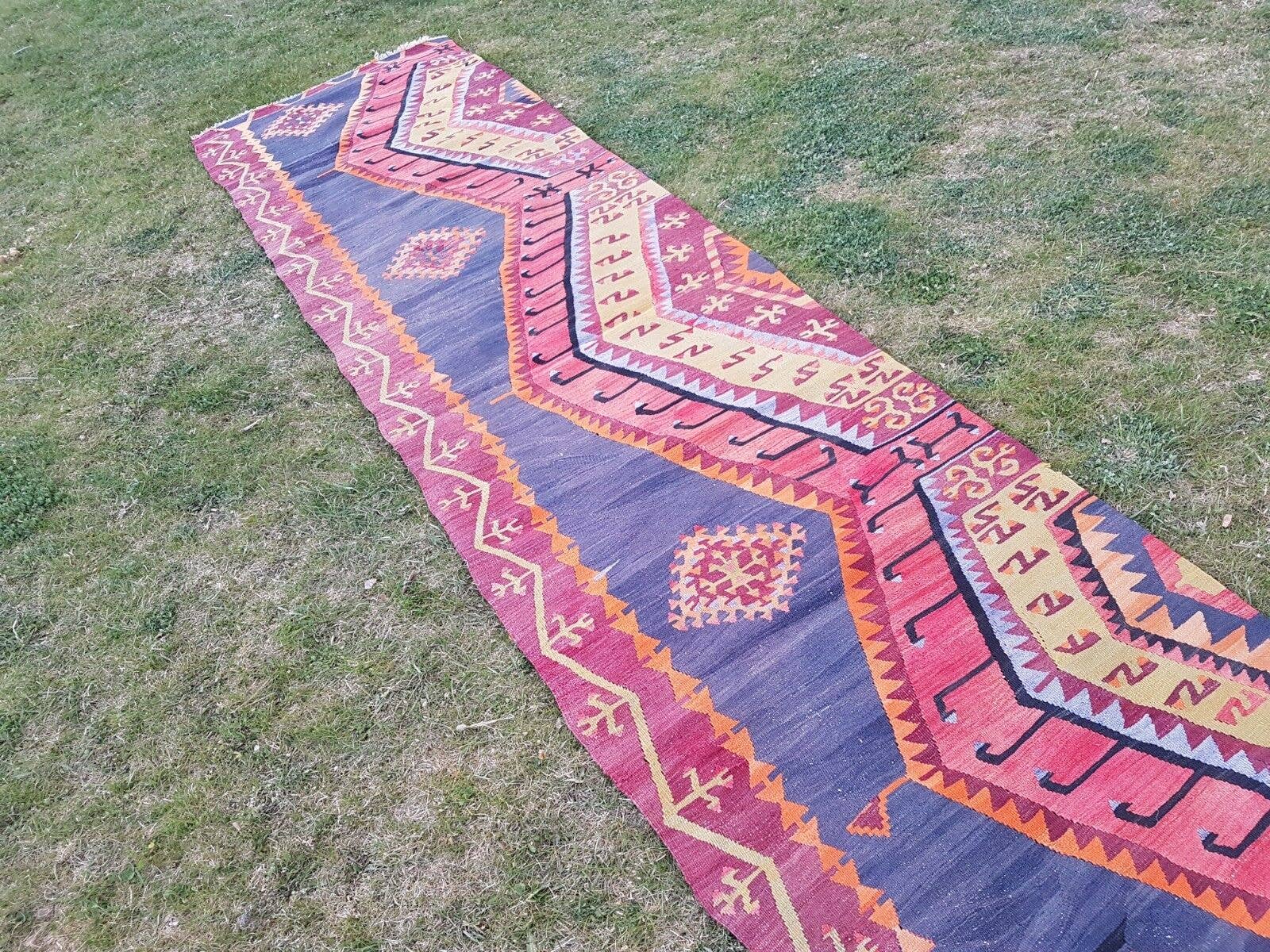 Vintage Turkish Kilim Runner 2'9'' x 11'1''