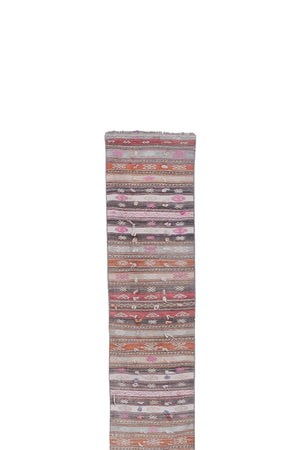 Vintage Turkish Kilim Runner 1'9'' x 23'1''