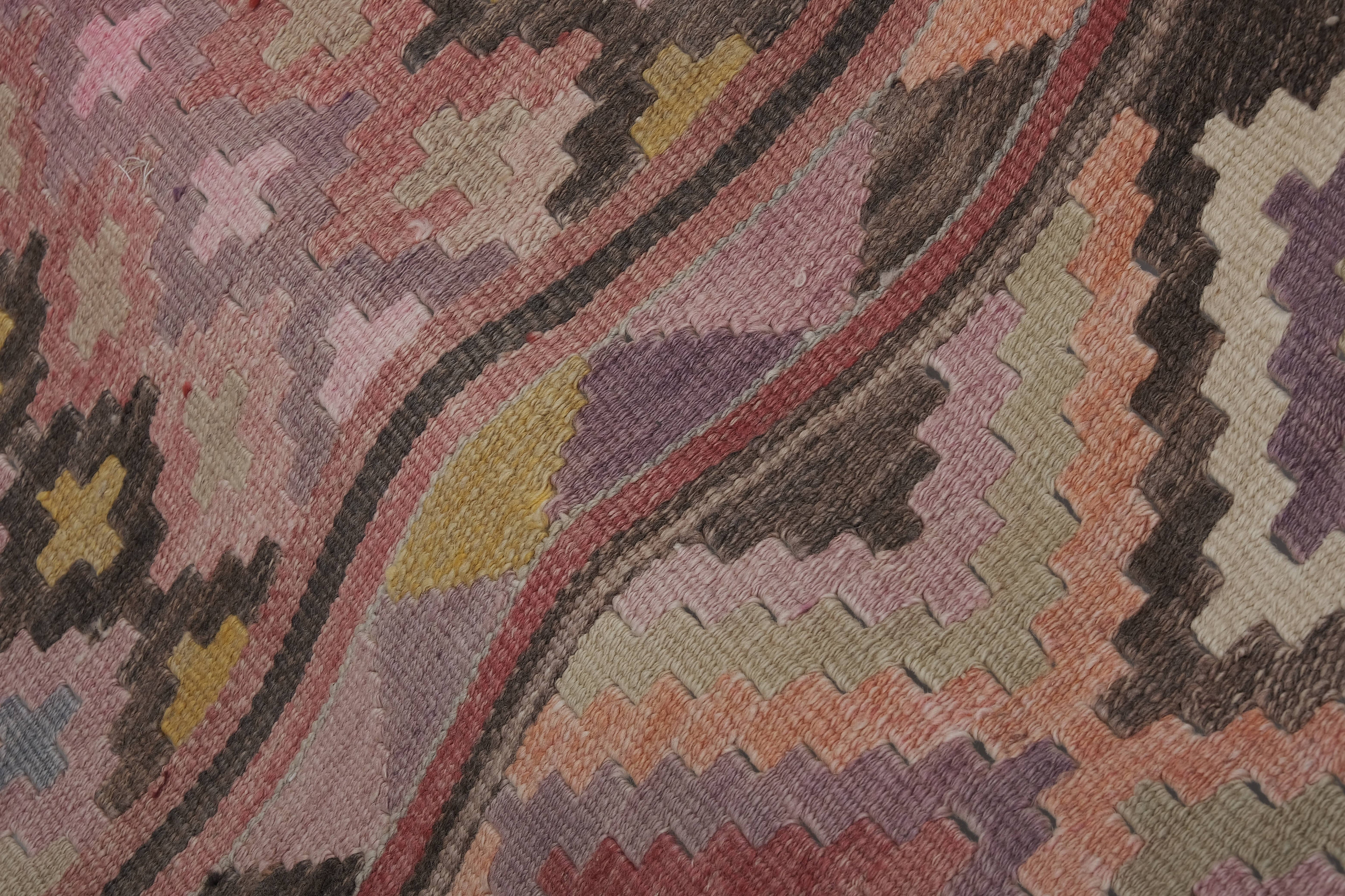 Vintage Turkish Kilim Runner 2'4'' x 22'10''