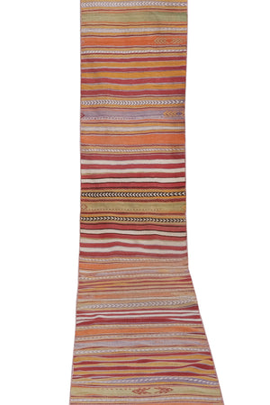 Vintage Turkish Kilim Runner 2'2'' x 17'2''