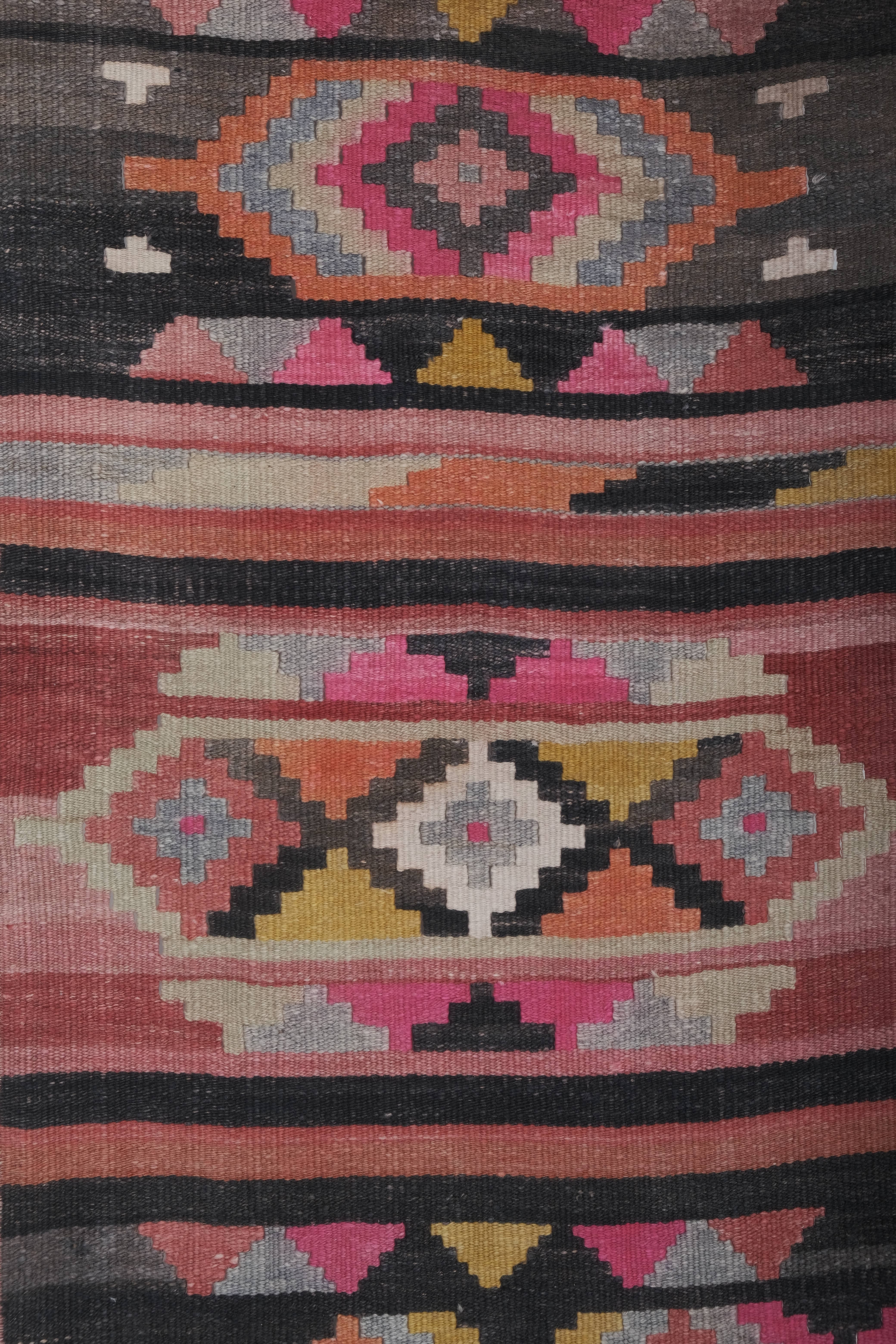 Vintage Turkish Kilim Runner 2'4'' x 22'11''