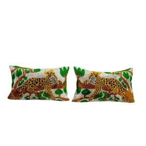 Tiger Silk Ikat Velvet Pillow Cover Set of 2 | 16'' x 24''