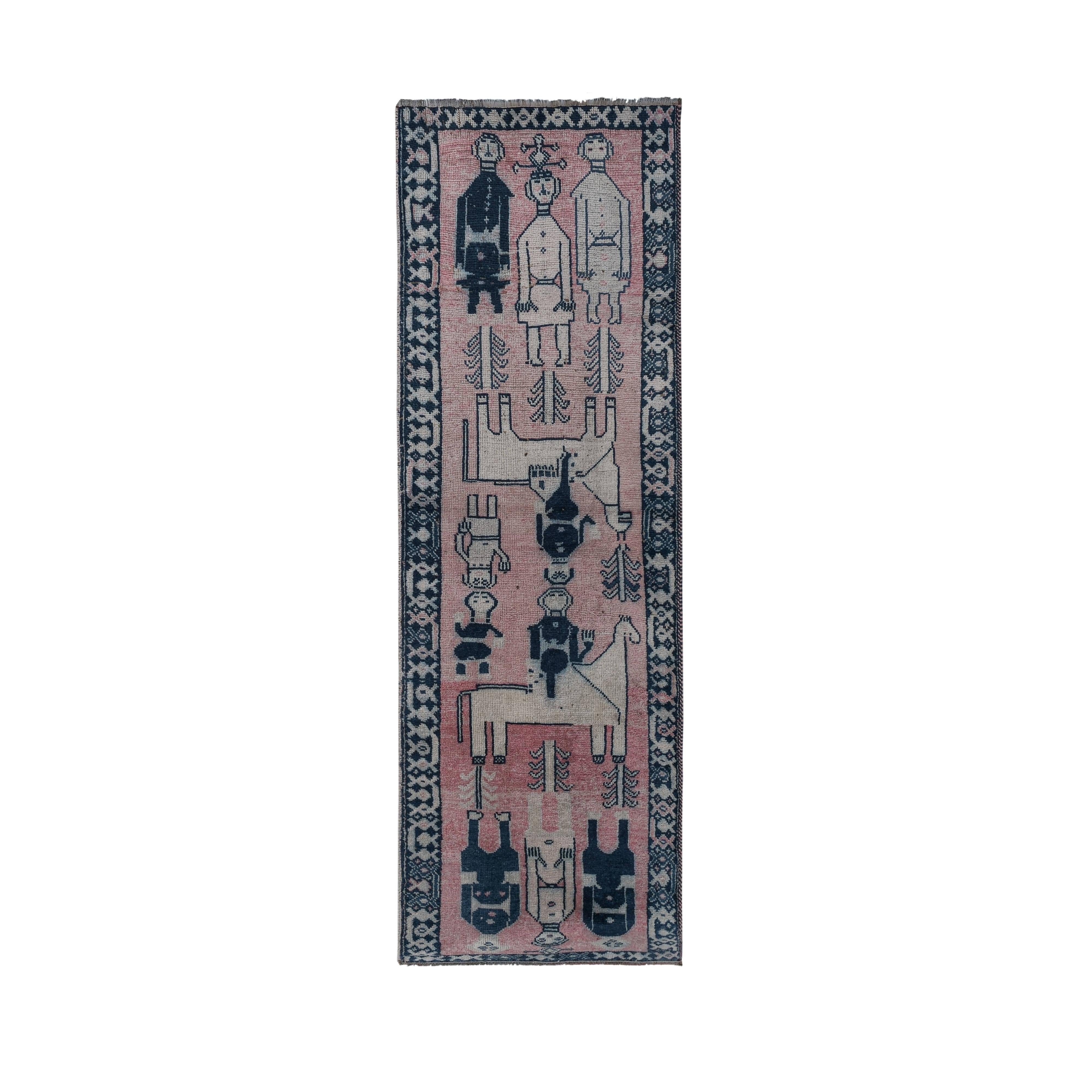 Vintage Turkish Runner Rug 3'4'' x 10'5''