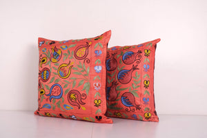 Silk Suzani Pillow Cover Set of 2 | 19'' x 19''