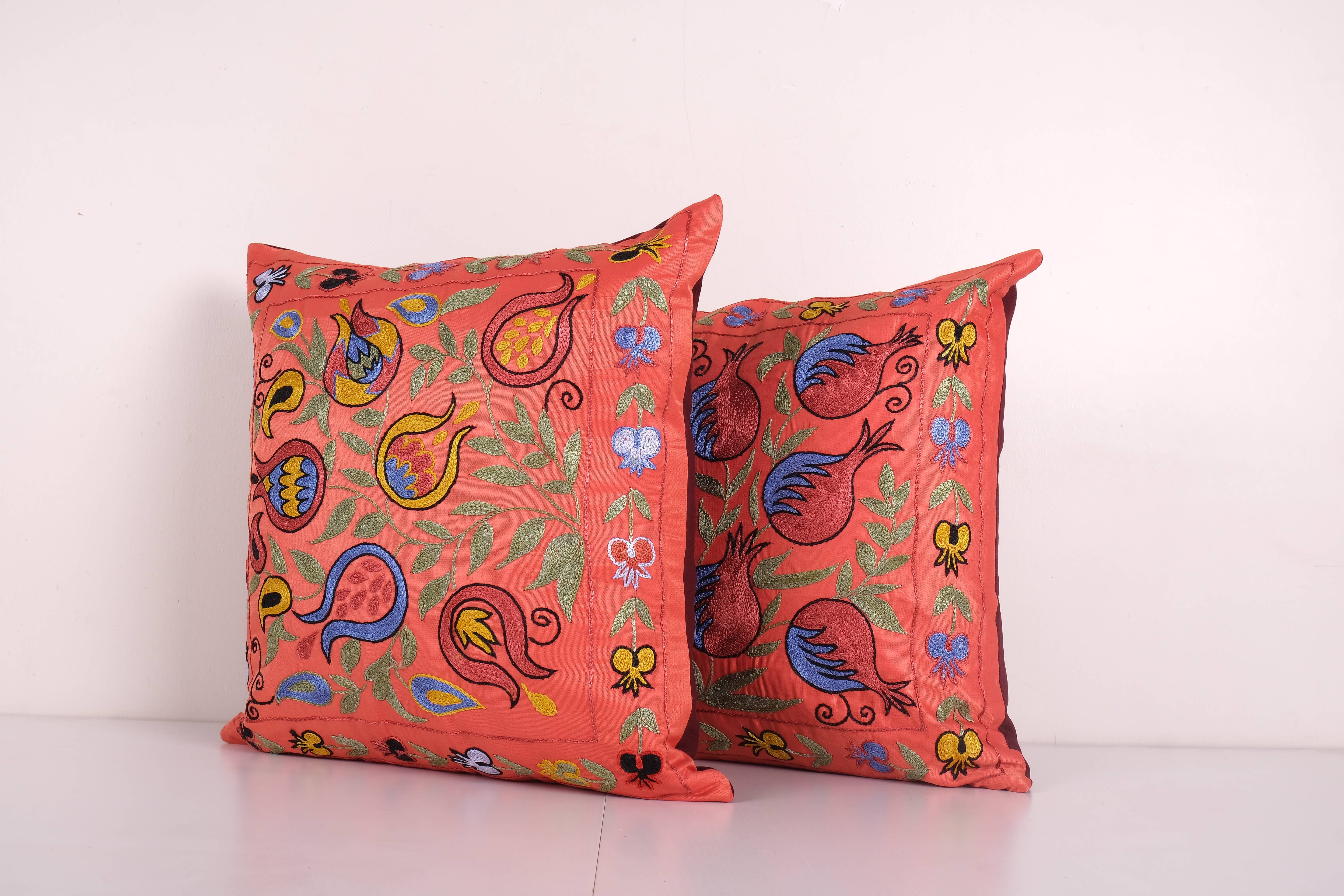 Silk Suzani Pillow Cover Set of 2 | 19'' x 19''