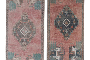 Vintage Oushak Yastik Rugs Set of 2 | 18'' x 38''