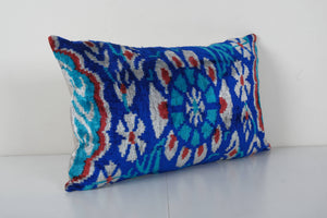 Silk Ikat Velvet Pillow Cover | 16'' x 24''