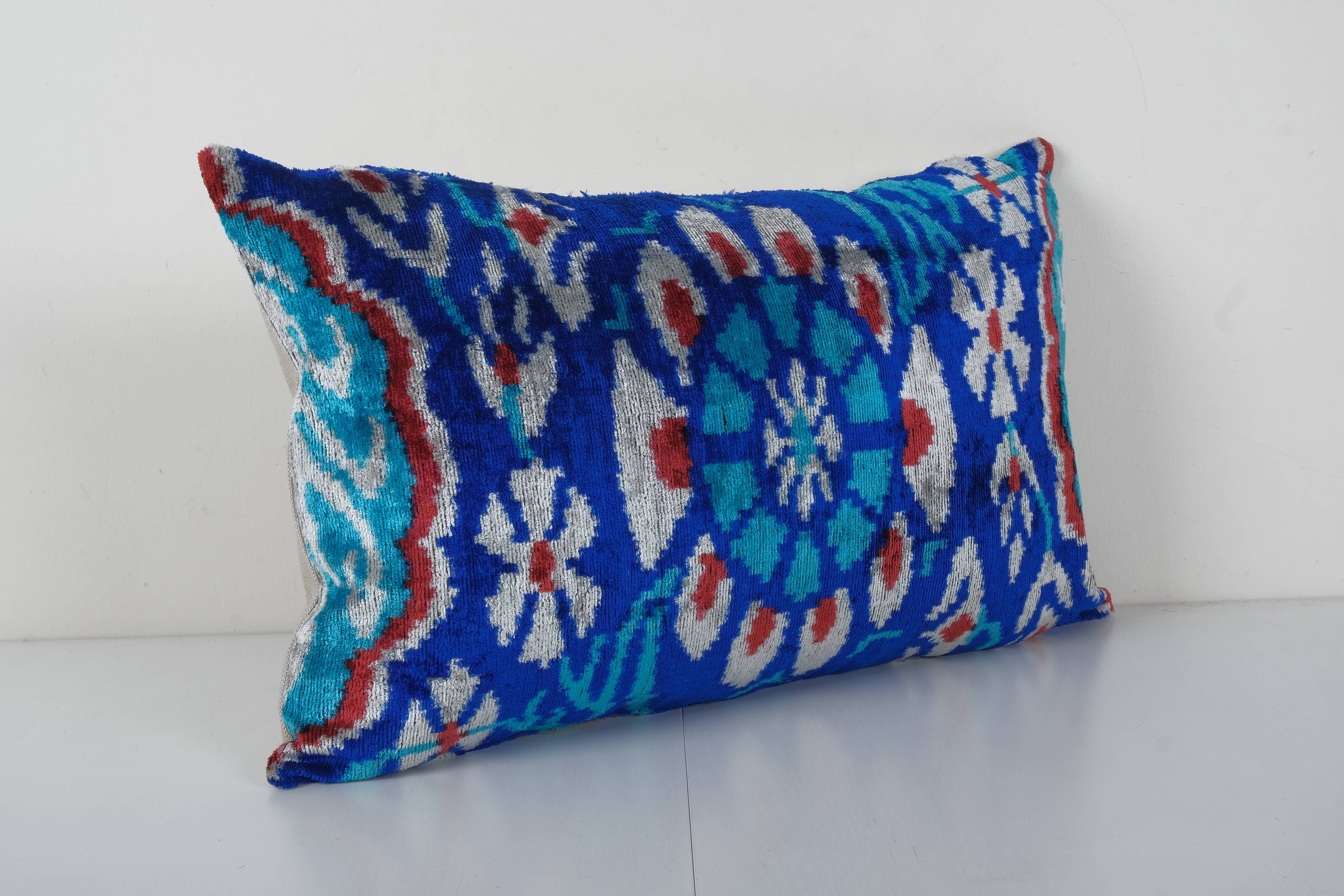 Silk Ikat Velvet Pillow Cover | 16'' x 24''