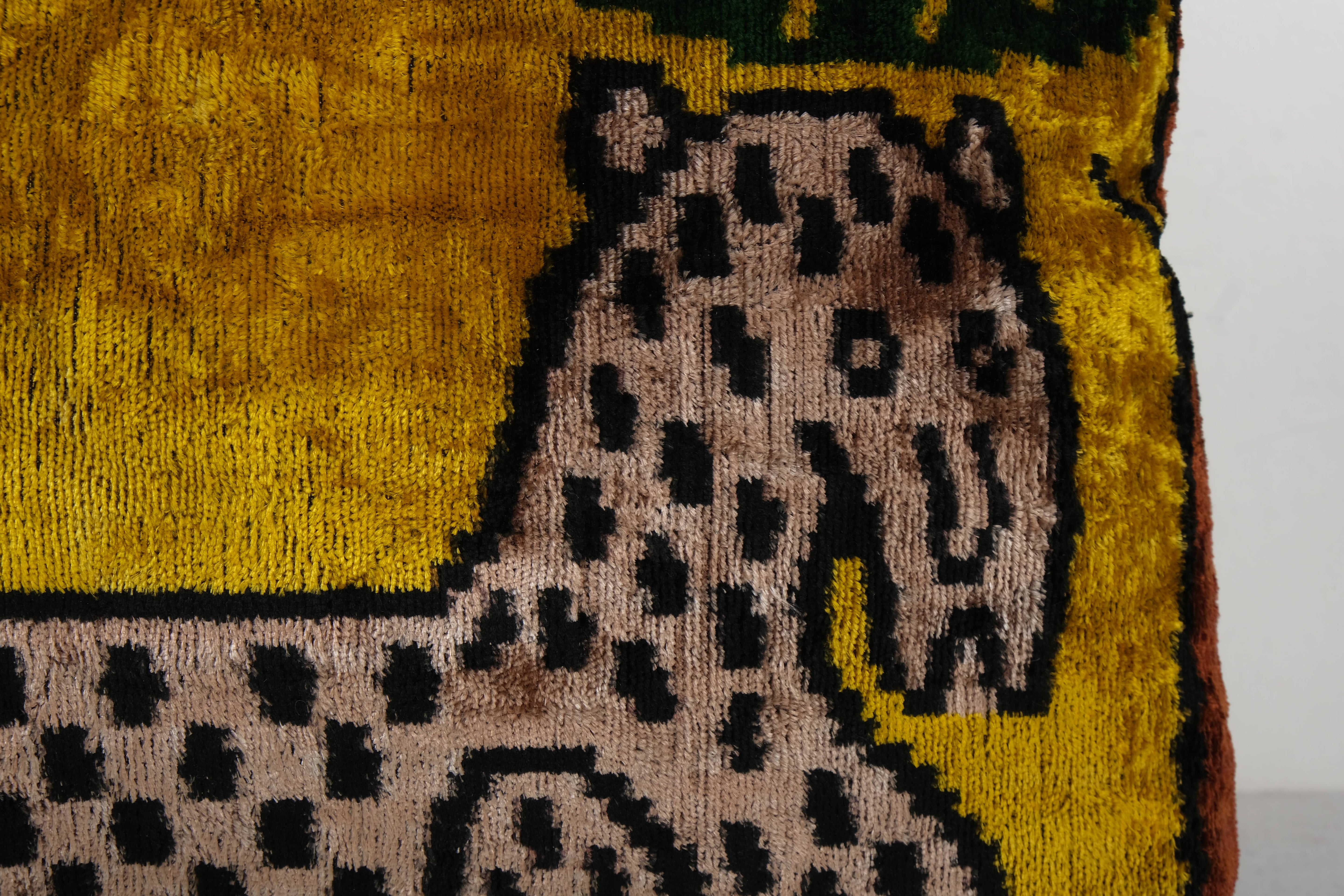 Tiger Silk Ikat Velvet Pillow Cover Set of 3 | 16'' x 24''