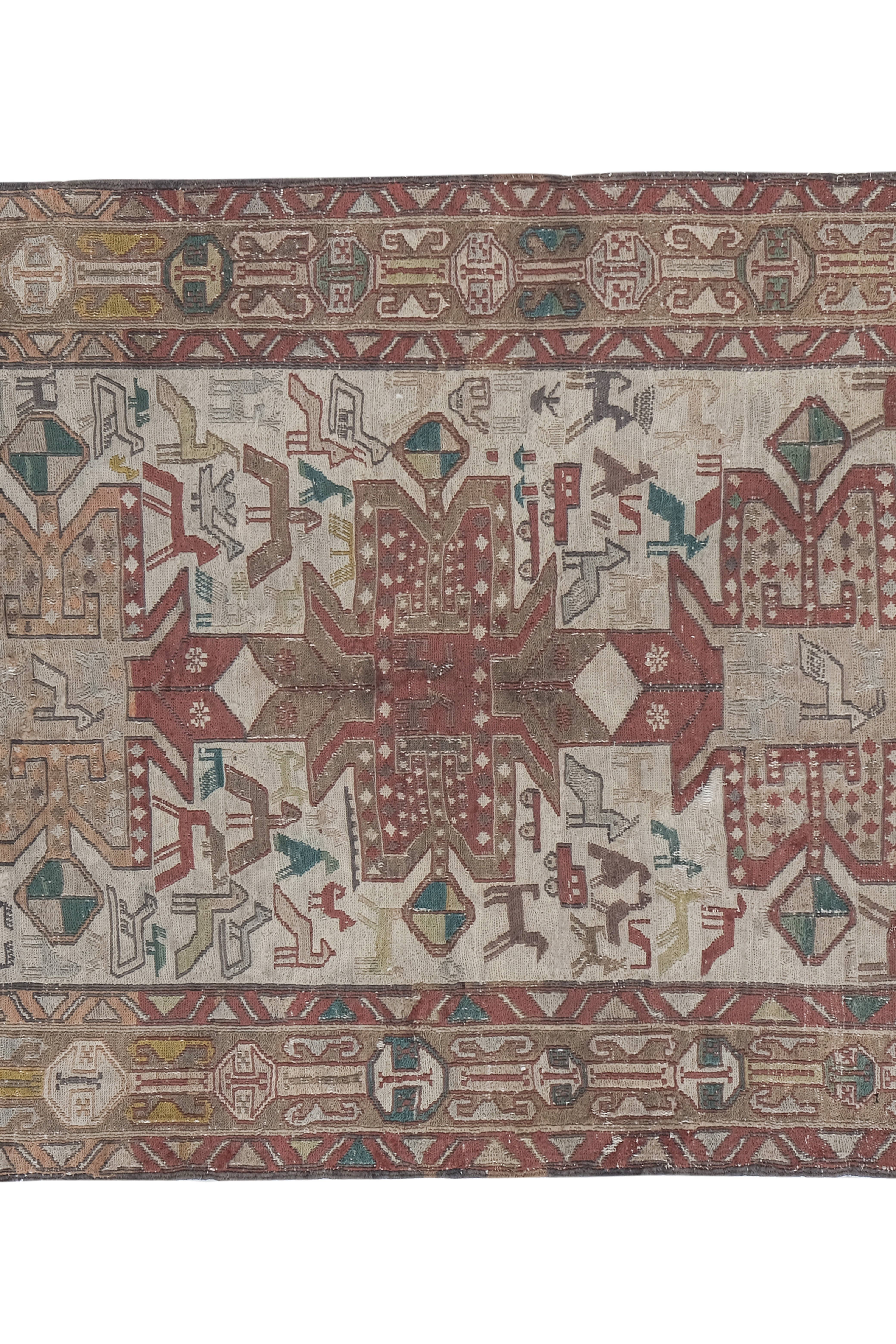 Vintage Turkish Kilim Rug 39'' x 56''